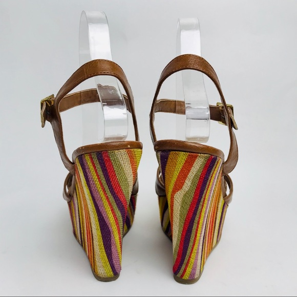 Madden Girl Vegan Leather Boho Wedge Tan Heel 7.5 - Picture 4 of 9